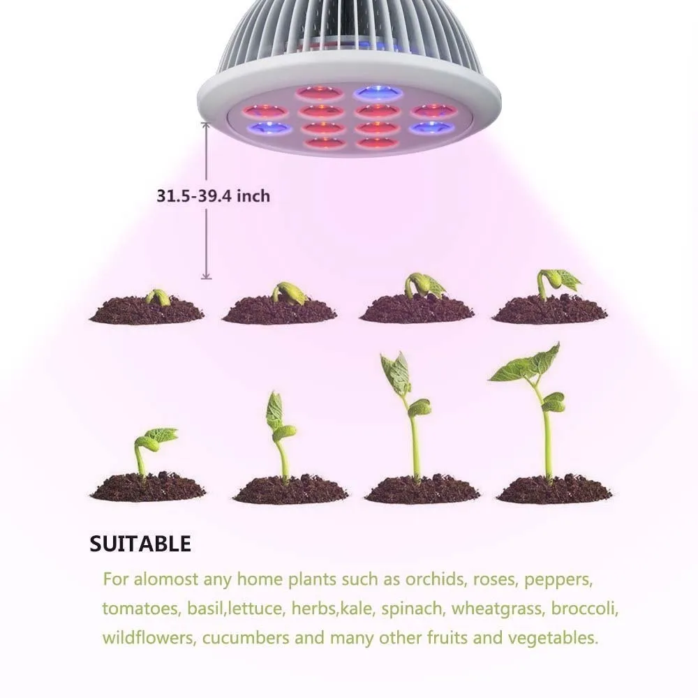 indoor 12 w led grow light gerylove for hydroponis system