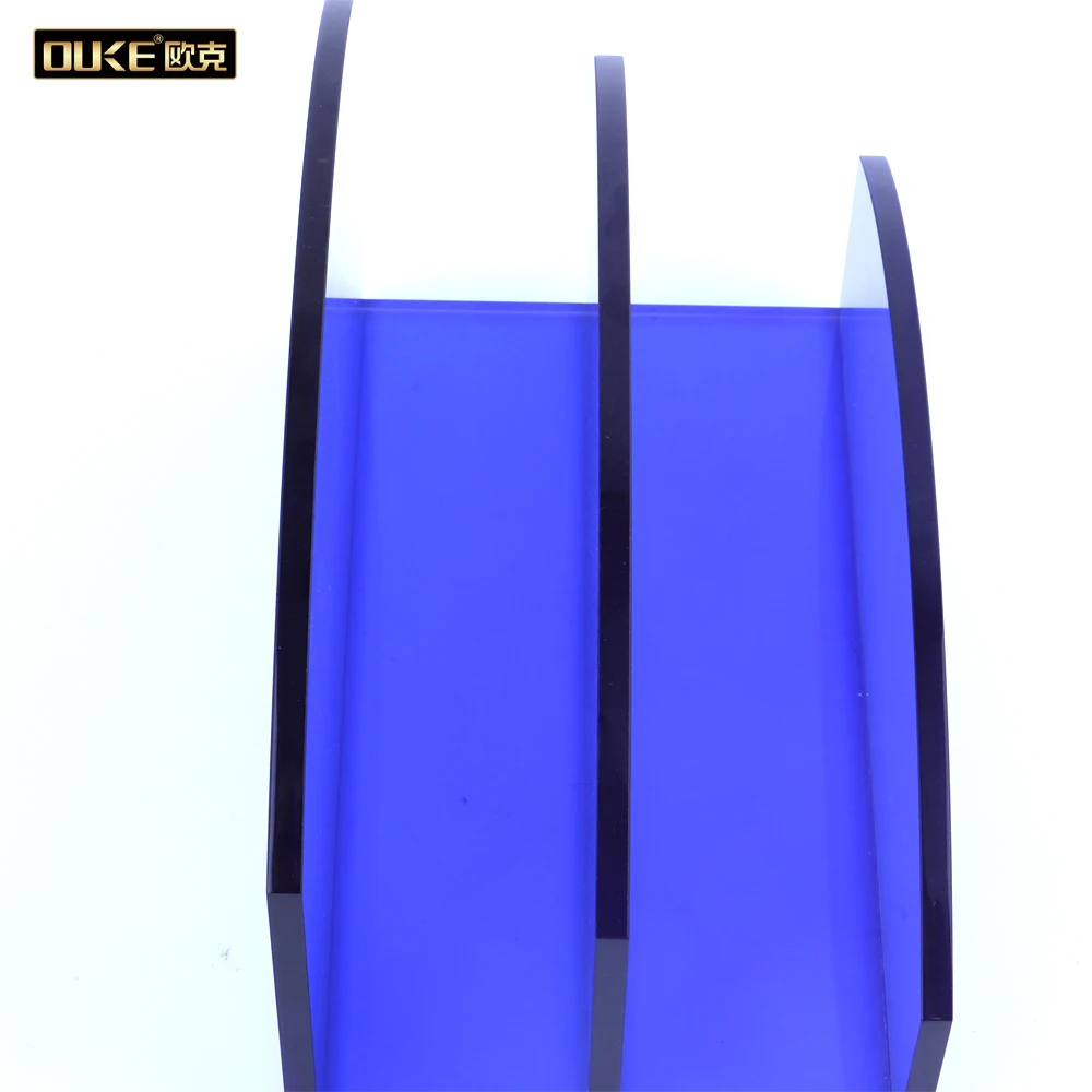 Factory custom Clear Blue Acrylic Holder Cosmetic Display Stand