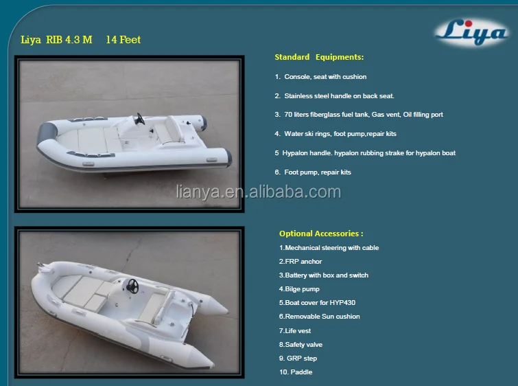 Liya Fiberglass Boat Malaysia 7 Person Small Fishing Boats Inflatable