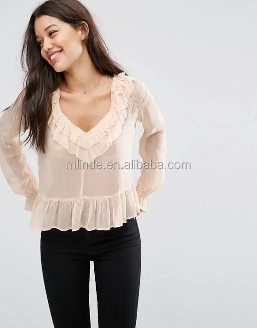 ladies sheer blouses