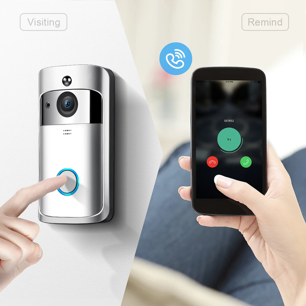 V5 Video Doorbell Wireless Ring Wifi Enabled Video Doorbell Door Bell