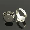 PandaHall Brass Pad Ring Bases Lead Free Cadmium Free and Nickel Free Adjustable Platinum Color 18mm inner diameter Tray 12mm
