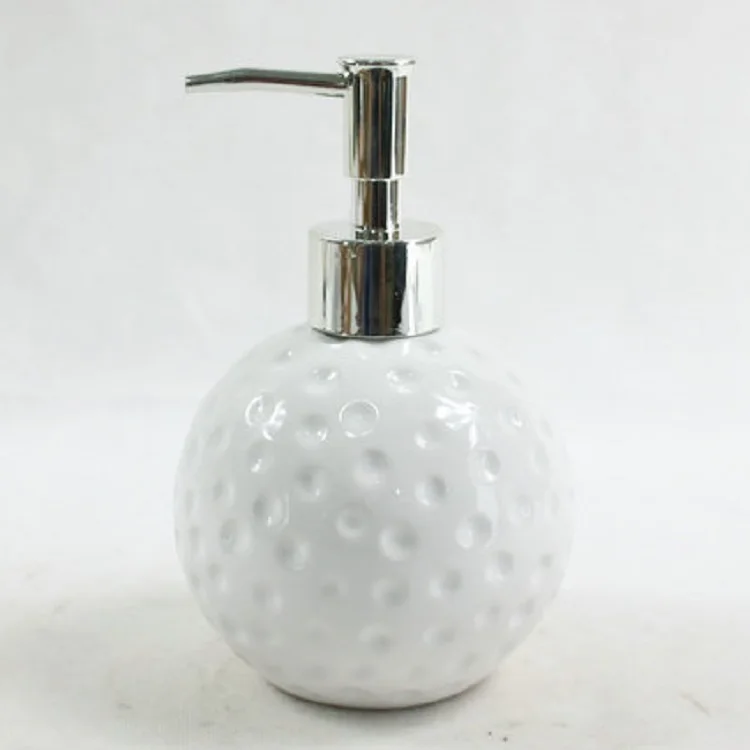 Ceramic Baseball Bathroom Liquid Hand Soap Foam Dispenser Plastic Bottle