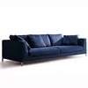 Italy Fabric Sectional Sofa 3 Seater Corner with Pillows, Linen clothes L-Shape Couch with Extra Wide Chaise Lounge