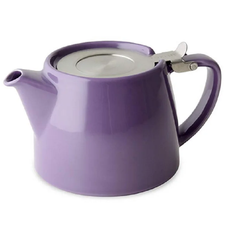 Cheap Prices Home Goods White Ceramic Teapot With Stainless Steel Lid