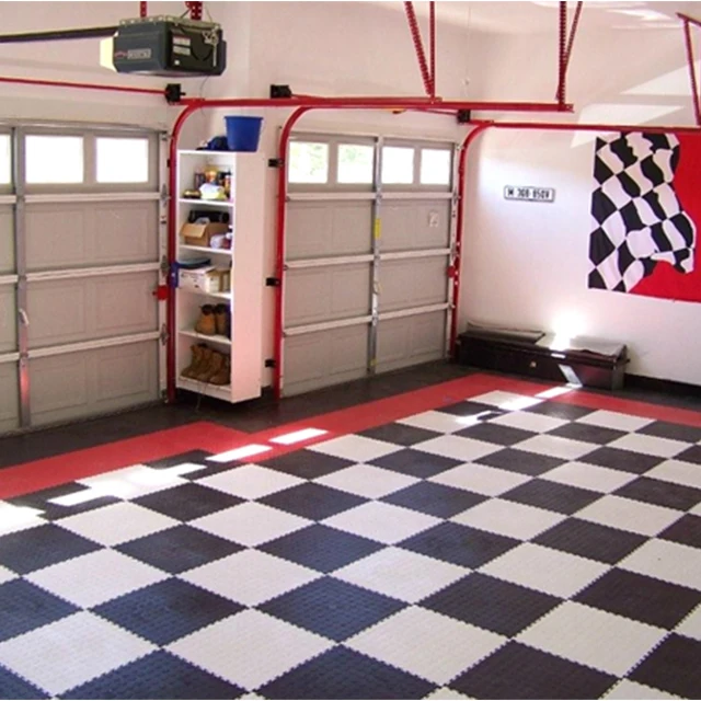Plastic garage flooring