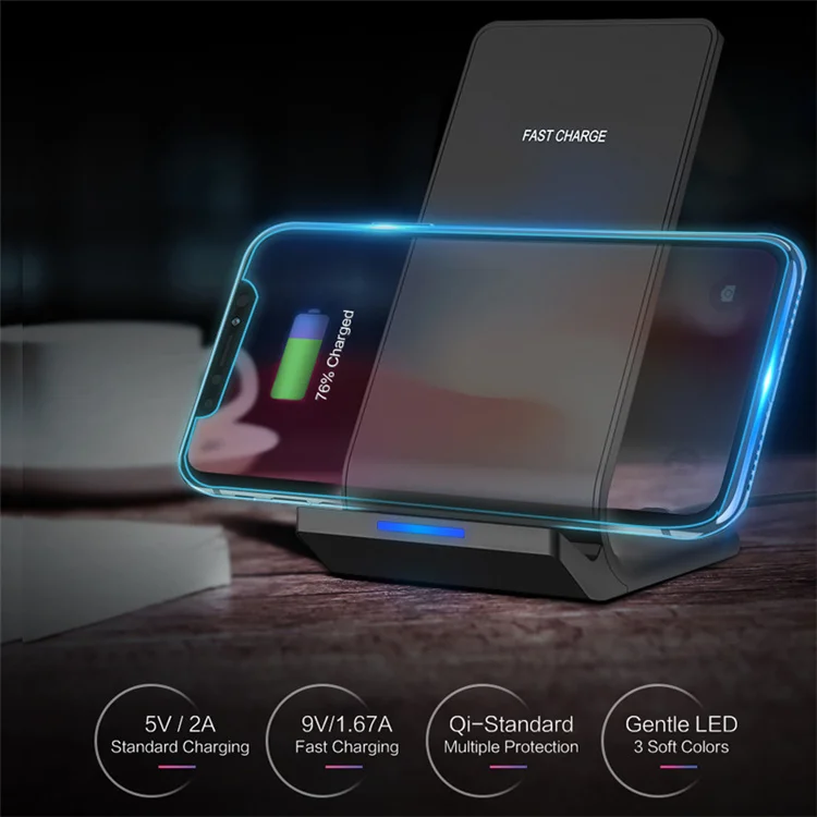 Amazon Best Seller Fast Qi Wireless Charger Stand Phone Holder