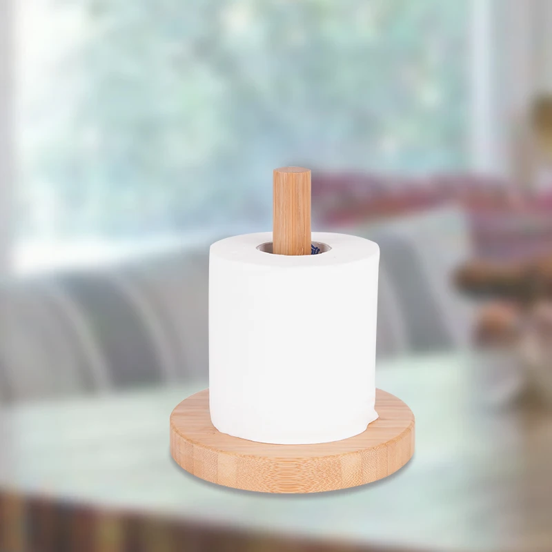 Bambkin Bamboo Paper Towel Holder,Kitchen Paper Hanger Rack Bathroom