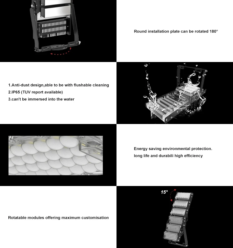 Module Adjustable Installation 600W Airport Lighting 96000LM LED High Mast Pole Light