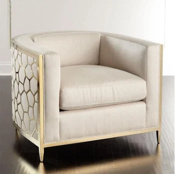 Luxury Stainless Steel Single Sofa Chair Hotel Used Luxury Stainless Steel Single Sofa Chair