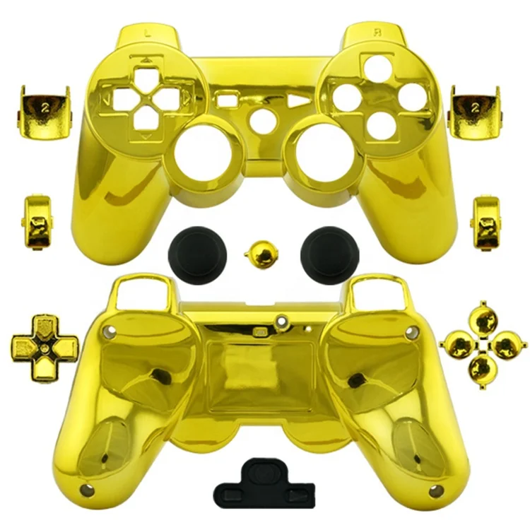 Gold Controller Replacement Housing Cover Case Shell For Ps3