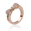 Lovely Little Girl Diamonds Jewelry Ring Rose Gold Color Bowknot Ring