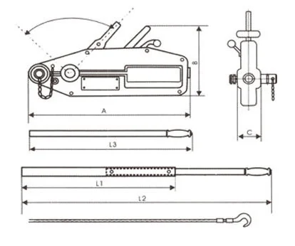 Portable 3.2 Ton Manual Wire Rope Winch with 20M Lifting Height for Construction Hoist