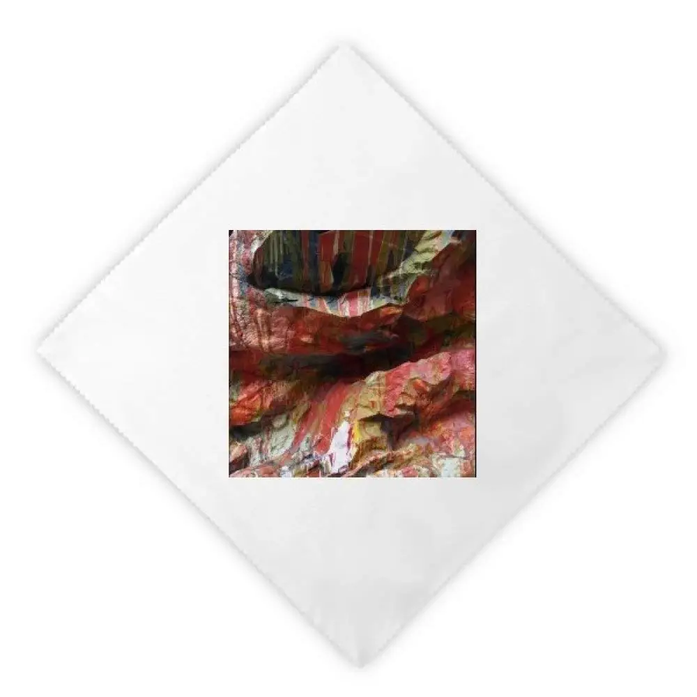 DIYthinker Multicolor Stone Texture Art Illustration Pattern Dinner Napkins Lunch White Reusable Cloth 2pcs
