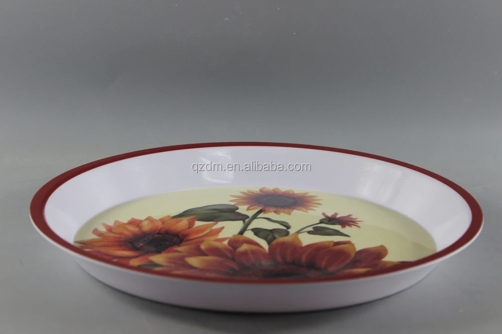 Sunflower Melamine Round Trays 12 Inch