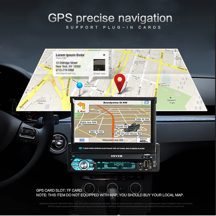 Universal Gps Navigation Reversing Priority Retractable Screen Multi