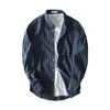 Fashion Men's Navy & White Stripe Slim Fit Shirt Single Cuff Top Quality