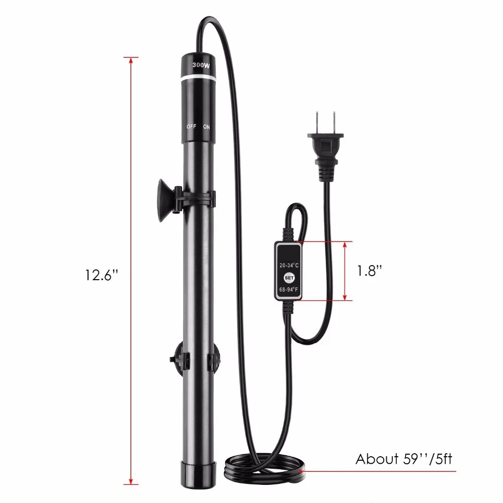 Aquarium Heater 300 W Titanium Water Aquarium Fish Tank Heaters With Intelligent Led Temperature