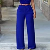 High Waist V-neck Line Irregularity Suit Wide Leg Ladies Loose Pants