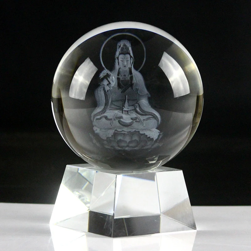 K9 Optical Crystal Ball on Cube Trophy