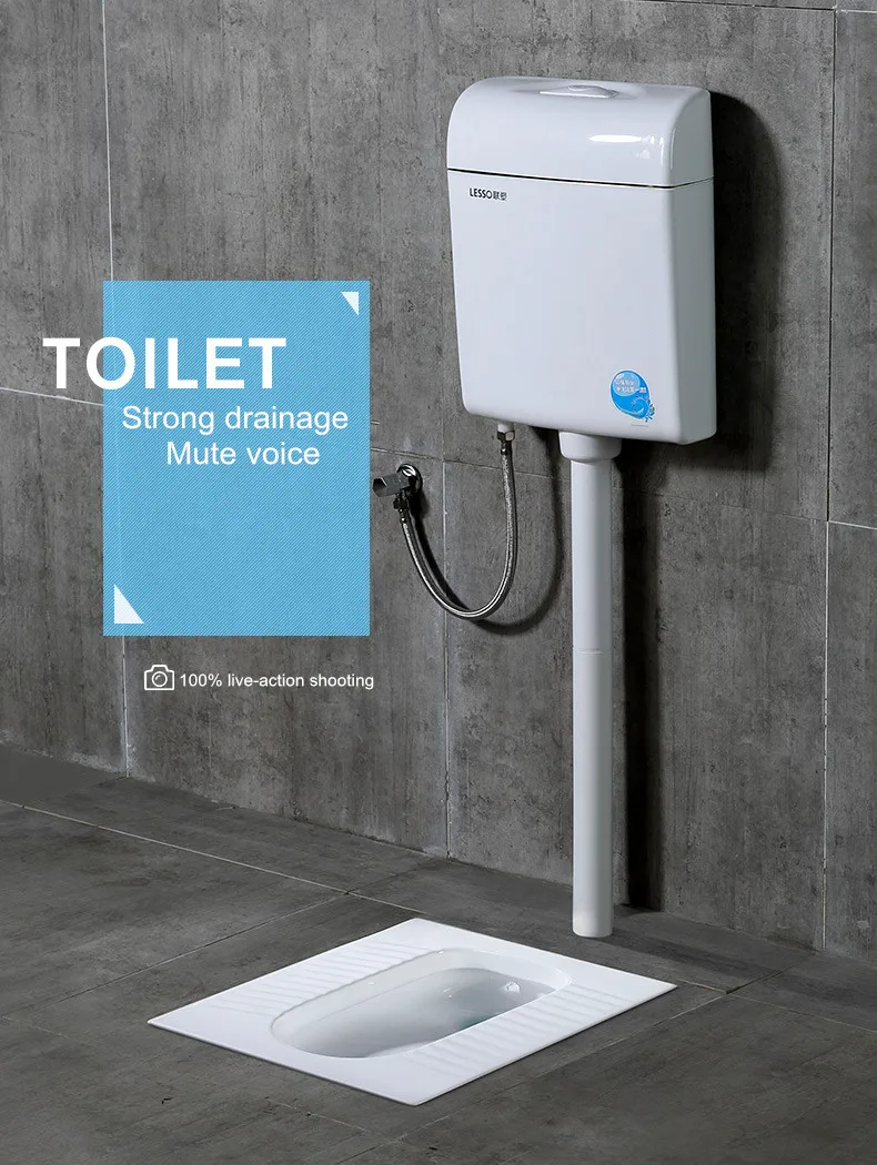 Lesso Wp02110 Ecofriendly Gravity Flushing Plastic Single Flush Wall