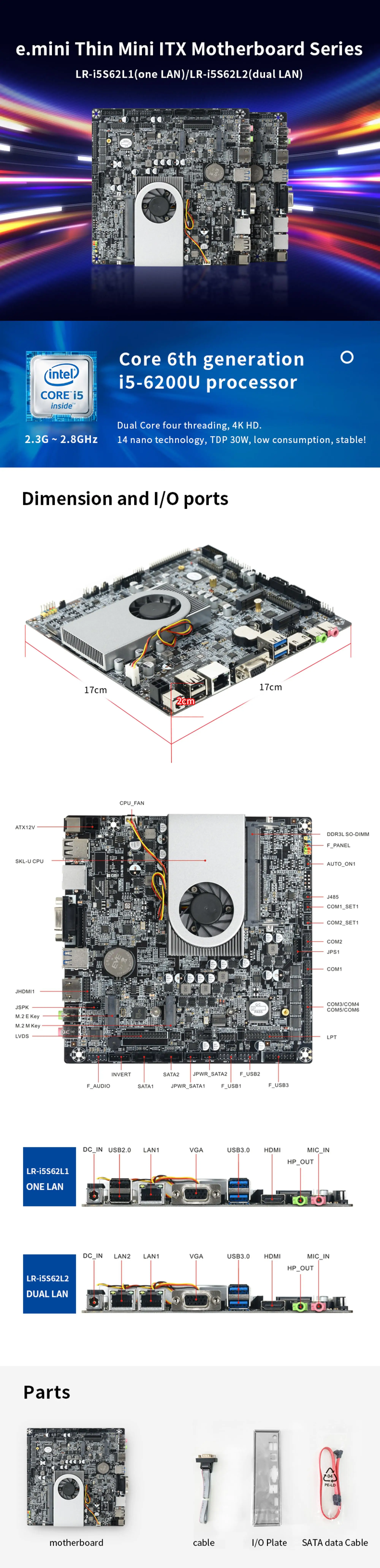 Oem Thin Client Dual Lan Nic Intel I5 Miniitx Motherboard Buy Oem Motherboard,Miniitx