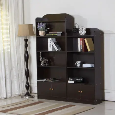 Black Finish Solid Wood Irregular Bookshelf Online Bookshelf