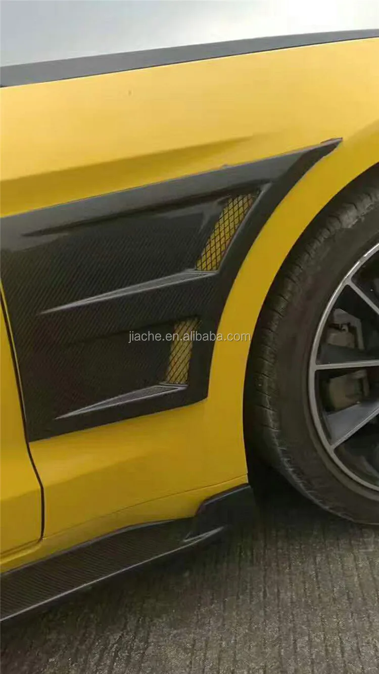 2pcs/set Carbon Fiber Front Bumper Side Fender Panels Vent Air Intake