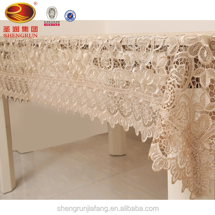 Ivory Crochet Lace Plastic 54x72" Rectangle TABLECLOTHS Wedding Party Linens 