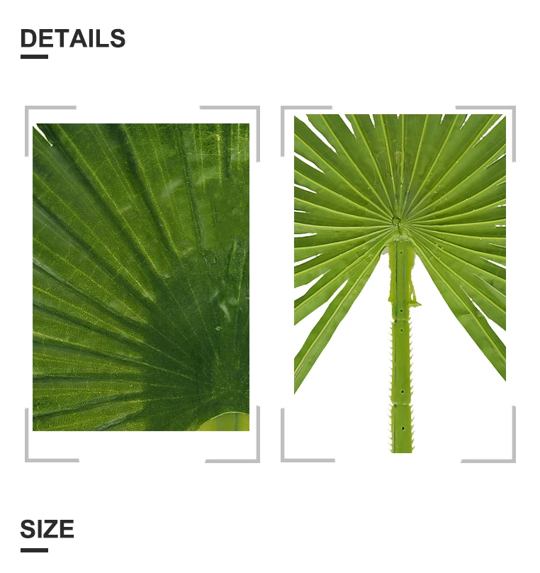 Artificial Fake Fan Palm Tree Leaves Plastic Palm Leaf Fake Faux