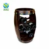 YM0B05 Puzzled Alexander 8 Bottle Dark Fir Wood Barrel Wine Rack - Barrel Shape Wine Decor Rack Stand