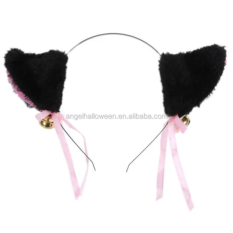 Anime Cute Furry Cat Ear Headband Kawaii Kitty Ears Pink Black White