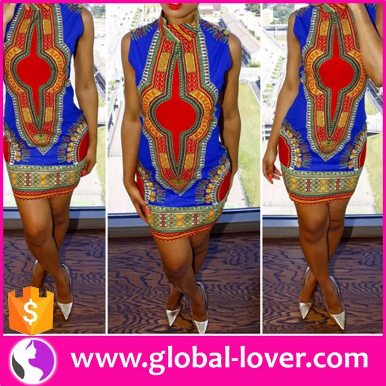 Wholesale African Print Dresses Styles Photo Dashiki African Straight