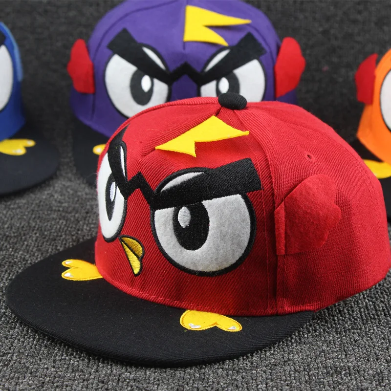 Cartoon bird flat baseball hat children s hip hop cap summer boy girl snapback cap