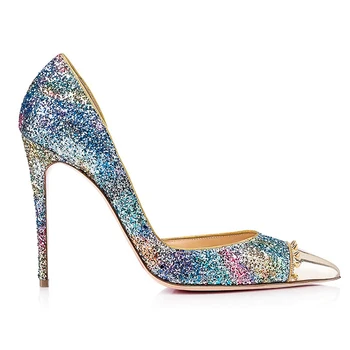 multi colored glitter heels
