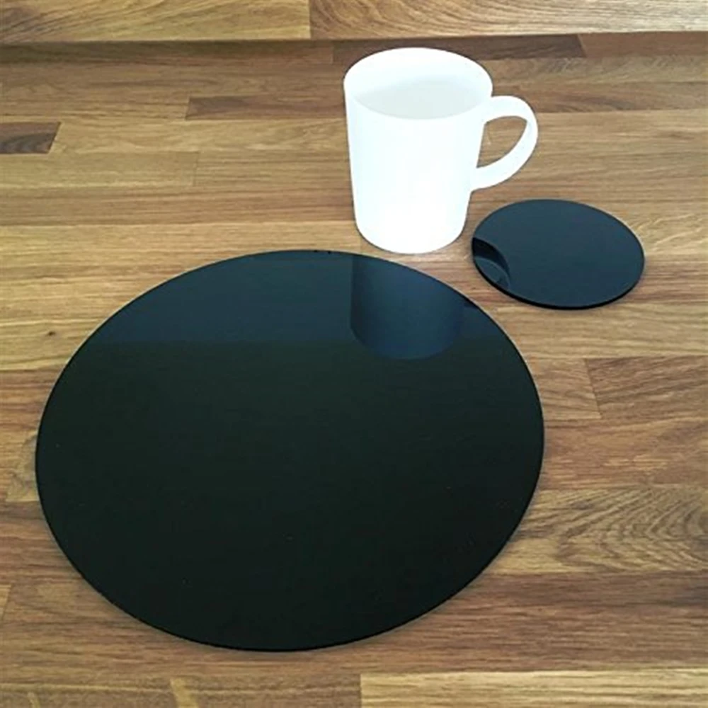 Custom White Acrylic Round Shaped Placemats And Coasters Sets Buy