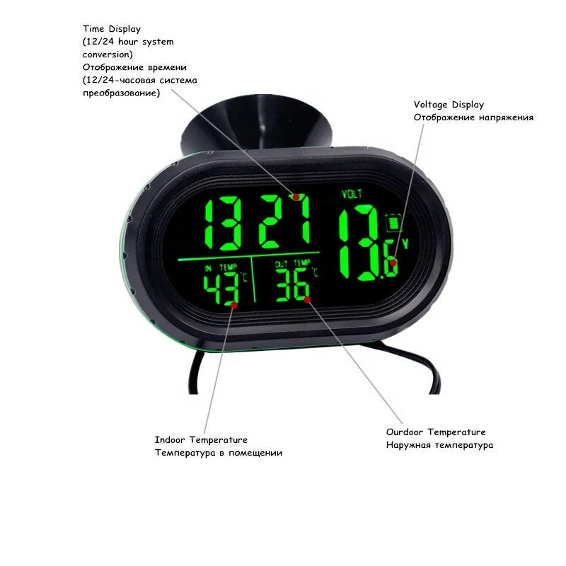 car battery monitor and thermometer