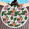Factory Direct Round Printed Beach Towel Flamingo Models Microfiber Plus Tassel Feel Soft Customizable Logo