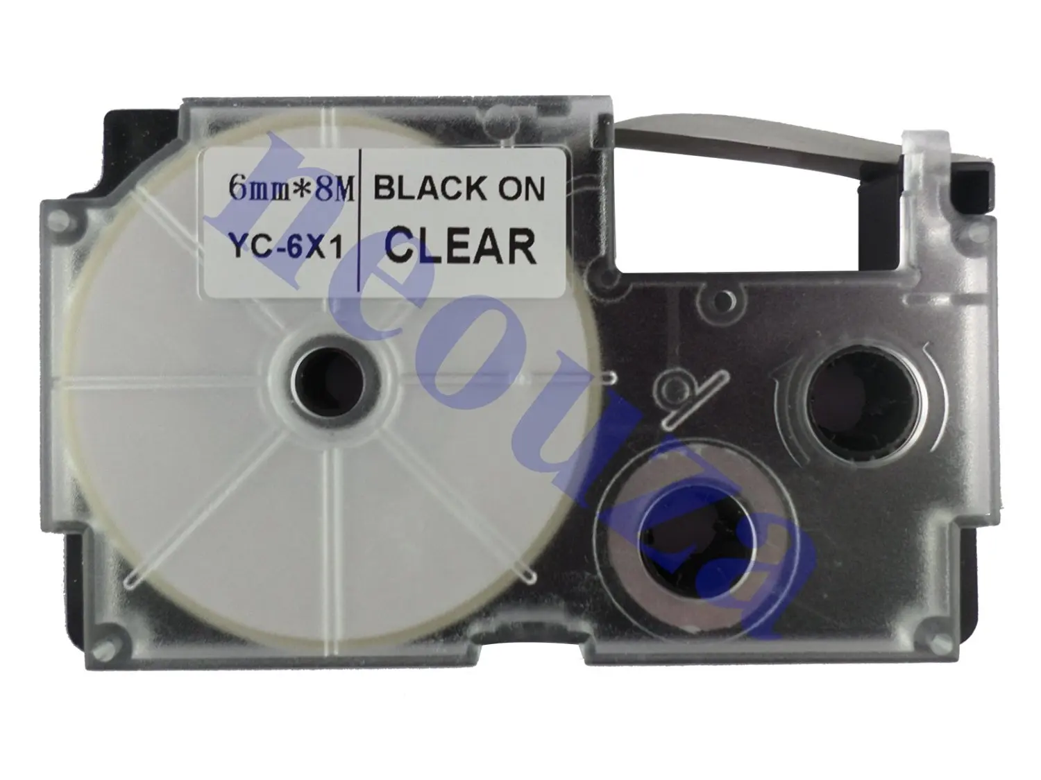 Compatible for Casio EZ-Label Tape 6mm Black on Clear XR-6X1 8m LABEL IT!