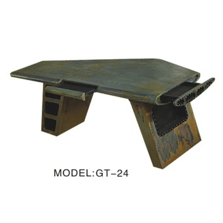 Aluminum Metal Rivets Wing Aviator Desk Vintage Aluminium Desk Buy