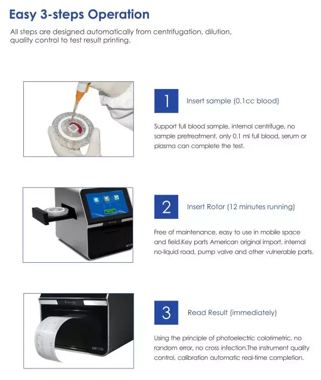 Hot sale laboratory fully automated portable blood biochemistry / chemistry analyzer YSTE120