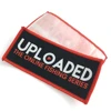 Laser cut durable custom heat seal hat damask woven patches