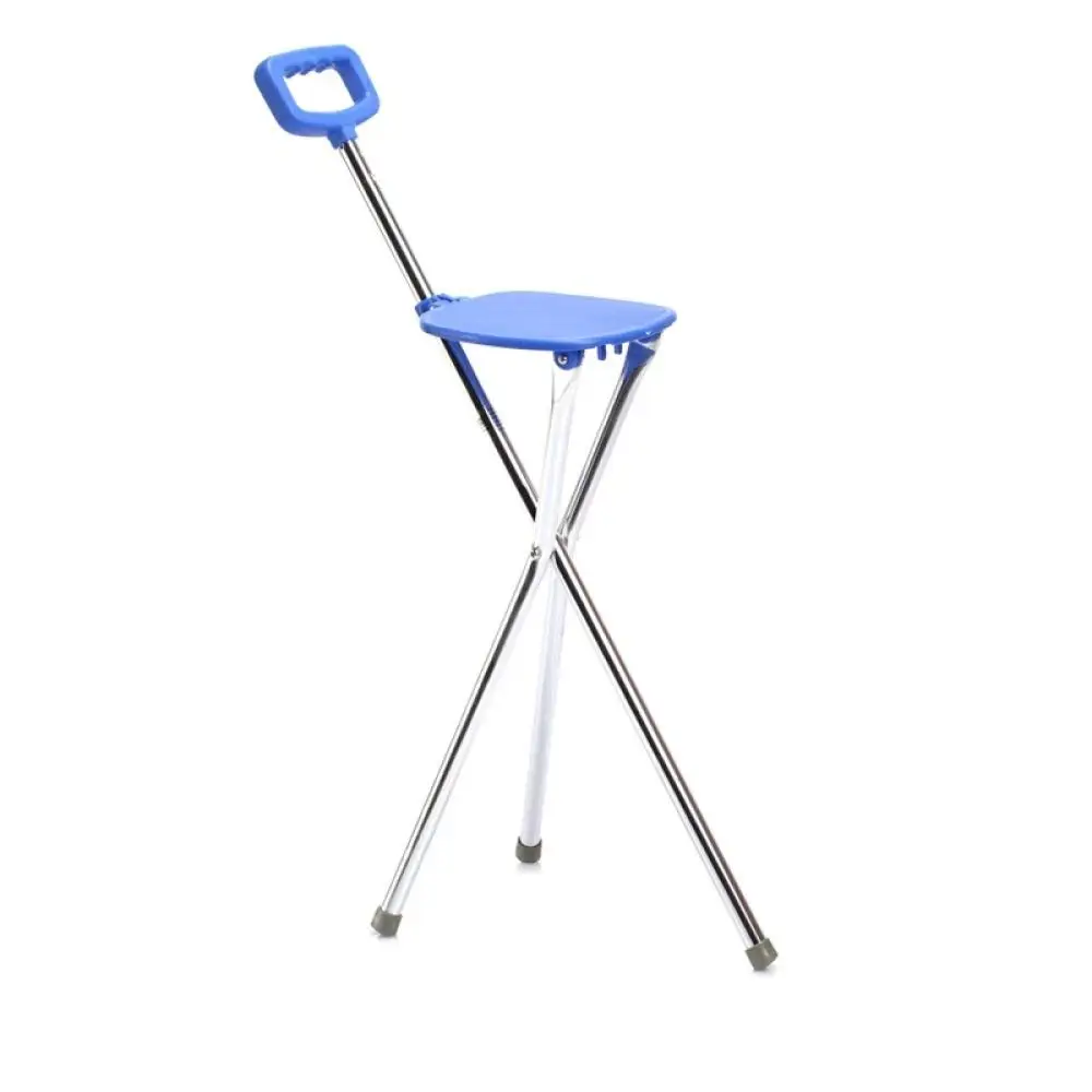LIULIFE Walking Stick With Seat Old Man Walking Stick Walker Tripod Cane Stool Walking Stick Medical,Blue-87cm