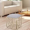 European style home decoration flax metal cube ottoman frame