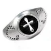 Men Antique silver gothic cross ring