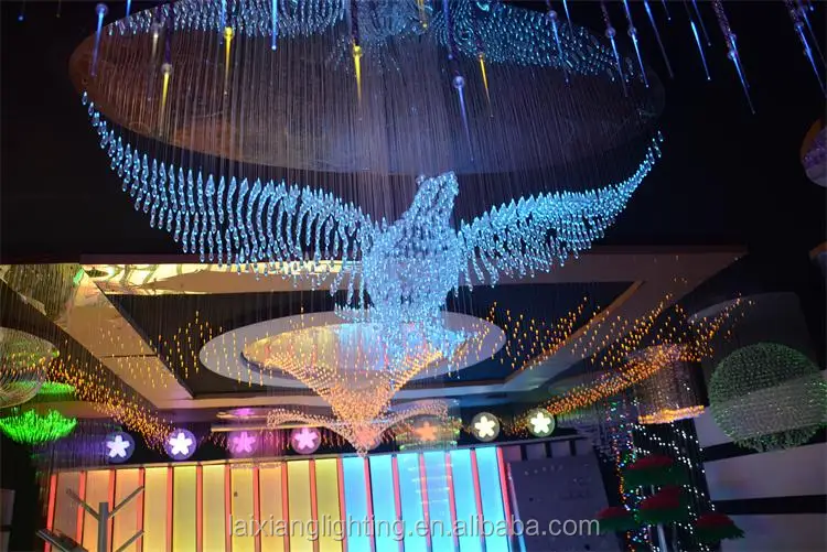 Colorful decorative plastic fiber optic modern lighting curtain lighting led christmas curtain waterfall lights