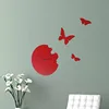Butterfly decorated acrylic wall clock