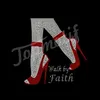 Fashion Walk by Faith in red high heels custom Hot Fix design