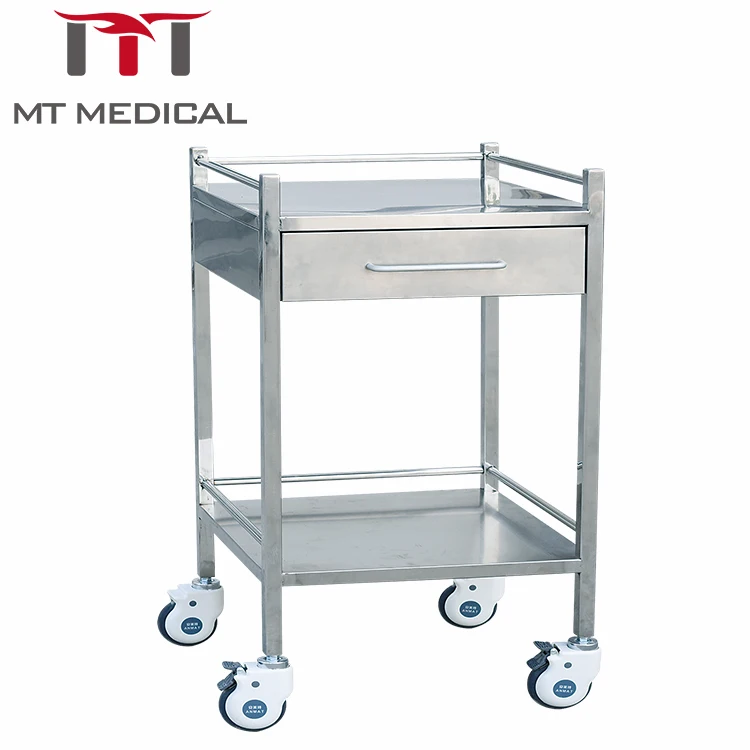 Stainless steel urgical trolley medical trolley carts patient trolley for hospital MT MEDICAL