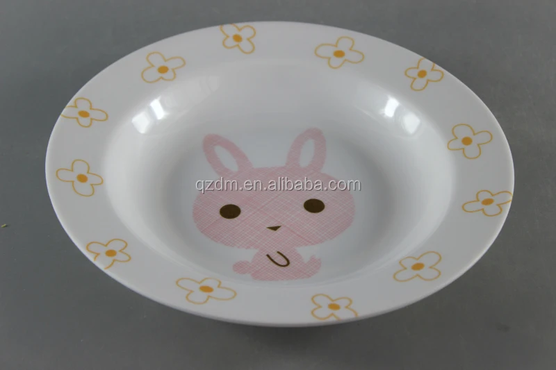 9inch Melamine Suop Plate Plastic Deep Serving Dishes for kids